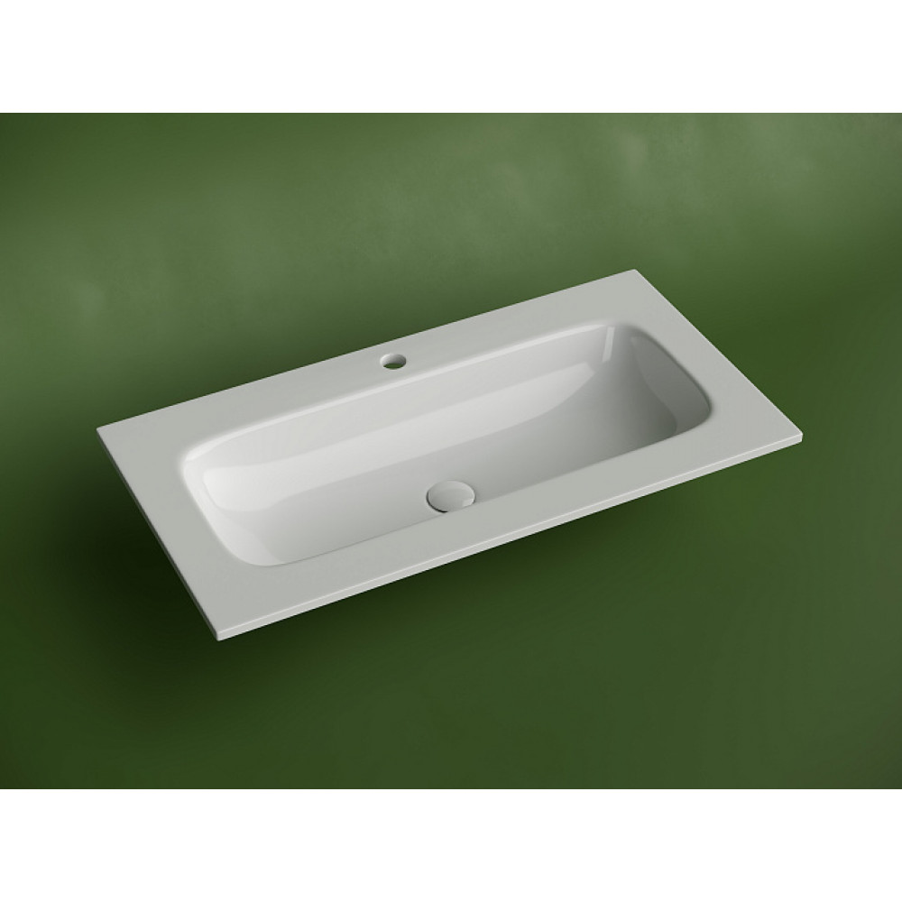 Раковина накладная мебельная CERAMICANOVA Grace прямоугольная 910x457x137 с отверстием под смеситель цвет белый CN7019