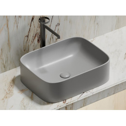 Умывальник чаша накладная прямоугольная (цвет Серый Матовый) Element 505x380x150мм