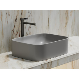 Умывальник чаша накладная прямоугольная (цвет Серый Матовый) Element 505x380x150мм