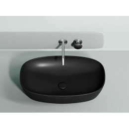 Умывальник чаша накладная овальная (цвет Черный Матовый) Element 600x380x138мм