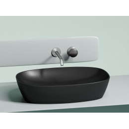 Умывальник чаша накладная овальная (цвет Черный Матовый) Element 600x380x138мм