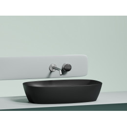 Умывальник чаша накладная овальная (цвет Черный Матовый) Element 600x380x138мм