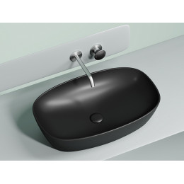 Умывальник чаша накладная овальная (цвет Черный Матовый) Element 600x380x138мм