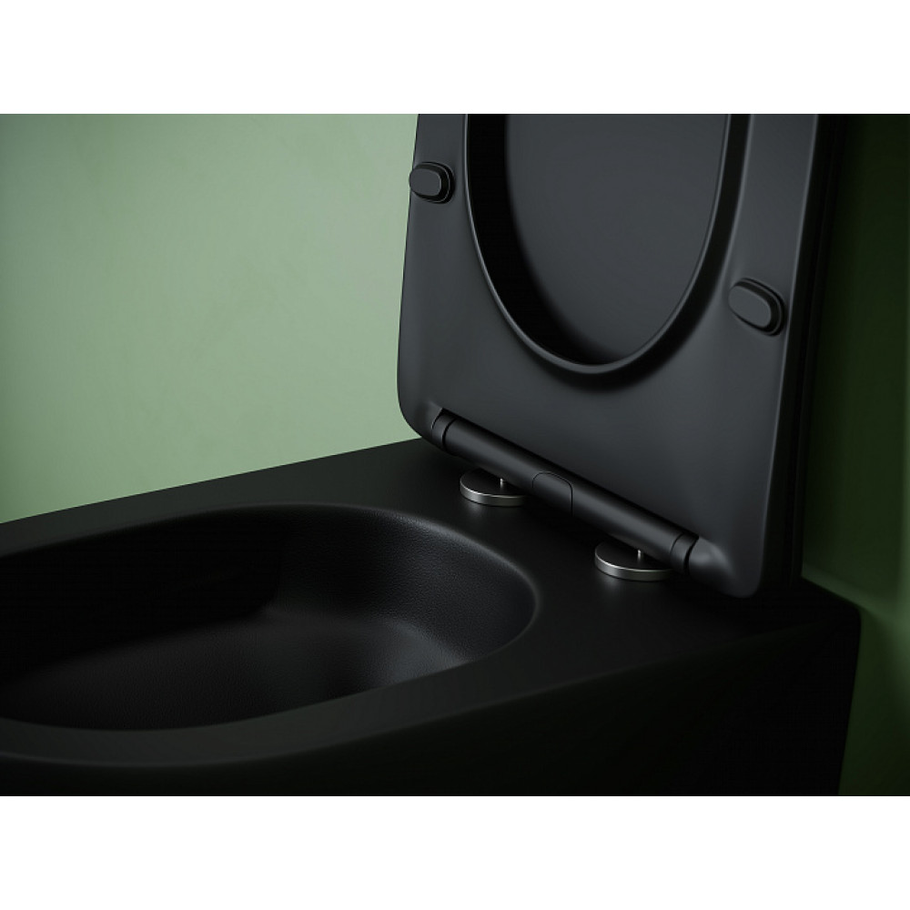 Подвесной унитаз CERAMICANOVA Uno смыв Торнадо 490x360x360 черный матовый