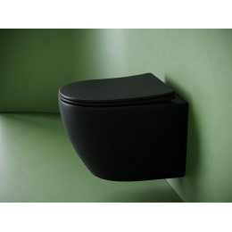 Подвесной унитаз CERAMICANOVA Uno смыв Торнадо 490x360x360 черный матовый