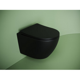 Подвесной унитаз CERAMICANOVA Uno смыв Торнадо 490x360x360 черный матовый