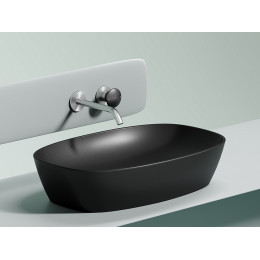 Умывальник чаша накладная овальная (цвет Черный Матовый) Element 600x380x138мм