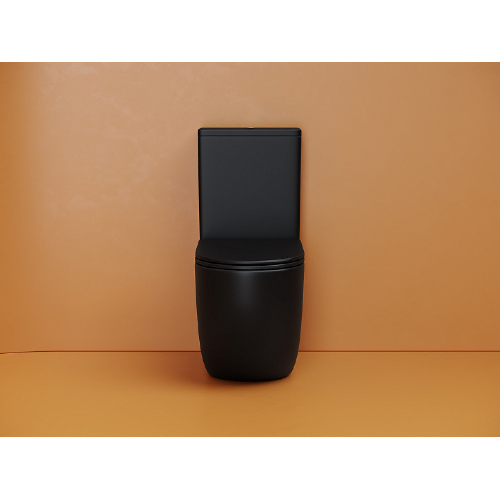Напольный пристенный унитаз Metropol смыв Торнадо черный матовый CN4001TMB