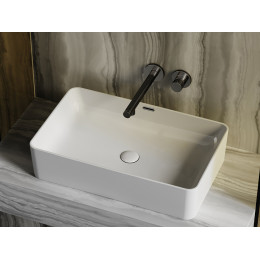Умывальник чаша накладная прямоугольная со сливом переливом Element 605x385x140мм