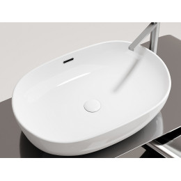 Умывальник чаша накладная овальная со сливом переливом Element 610x420x155мм