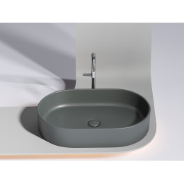 Умывальник чаша накладная овальная (цвет Темный Антрацит Матовый) Element 608x385x122мм