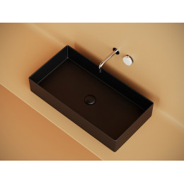Раковина накладная прямоугольная 701x361x130, цвет черный матовый