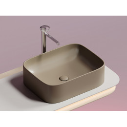Умывальник чаша накладная прямоугольная (цвет Капучино Матовый) Element 505x380x150мм