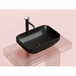Умывальник чаша накладная прямоугольная (цвет Черный Матовый) Element 500x359x145мм