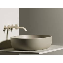 Умывальник чаша накладная овальная (цвет Капучино Матовый) Element 600x415x135мм