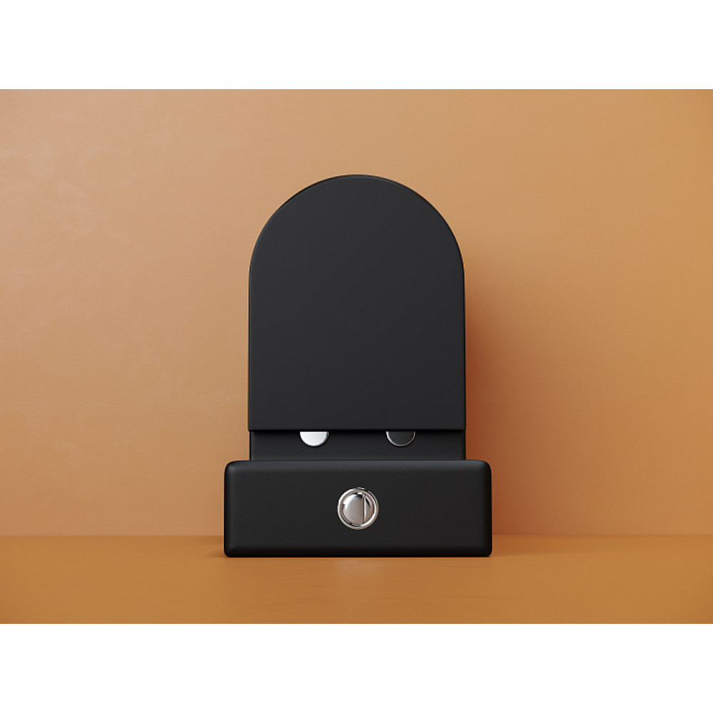 Напольный пристенный унитаз Metropol смыв Торнадо черный матовый CN4001TMB