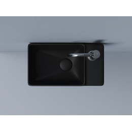 Умывальник подвесной прямоугольный (чаша слева, отверстие под смеситель справа) цвет черный матовый Element 395x220x125мм