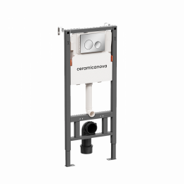 Система инсталляции для унитазов CERAMICANOVA Balance с кнопкой смыва Circle, цвет хром глянцевый, с креплениями, арт. CN121001CH