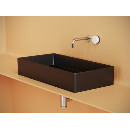 Раковина накладная прямоугольная 701x361x130, цвет черный матовый
