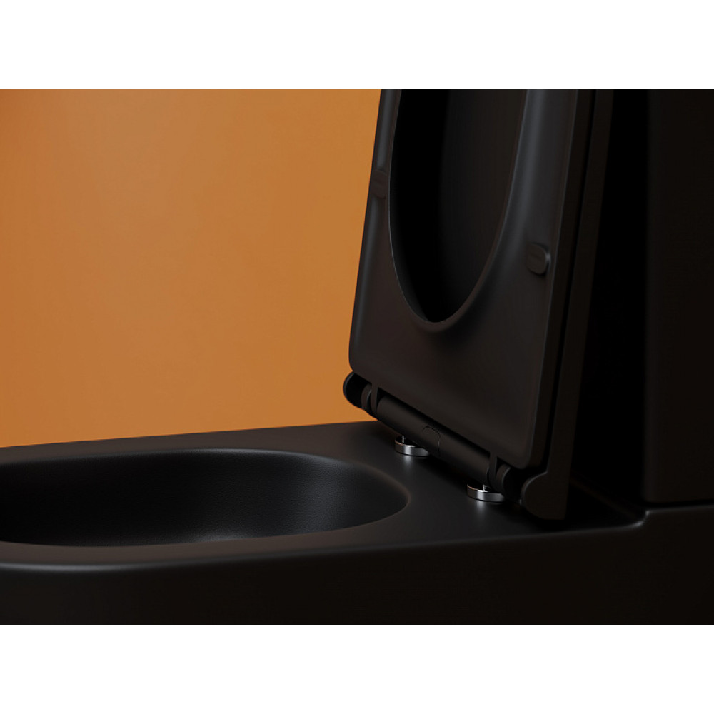 Напольный пристенный унитаз Metropol смыв Торнадо черный матовый CN4001TMB