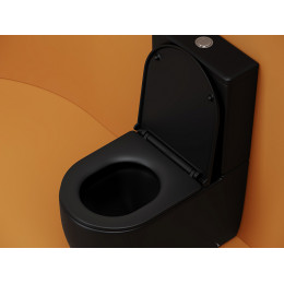 Напольный пристенный унитаз Metropol смыв Торнадо черный матовый CN4001TMB