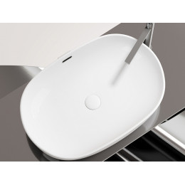 Умывальник чаша накладная овальная со сливом переливом Element 610x420x155мм