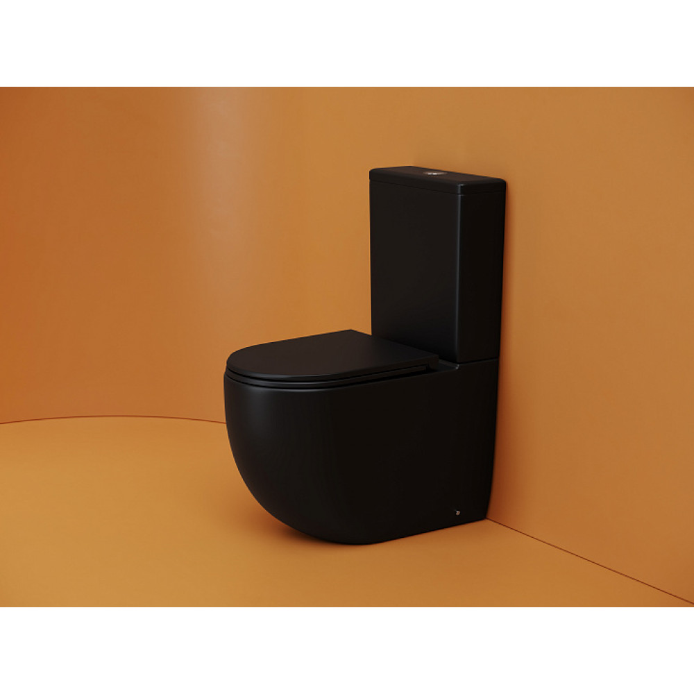 Напольный пристенный унитаз Metropol смыв Торнадо черный матовый CN4001TMB