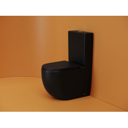 Напольный пристенный унитаз Metropol смыв Торнадо черный матовый CN4001TMB