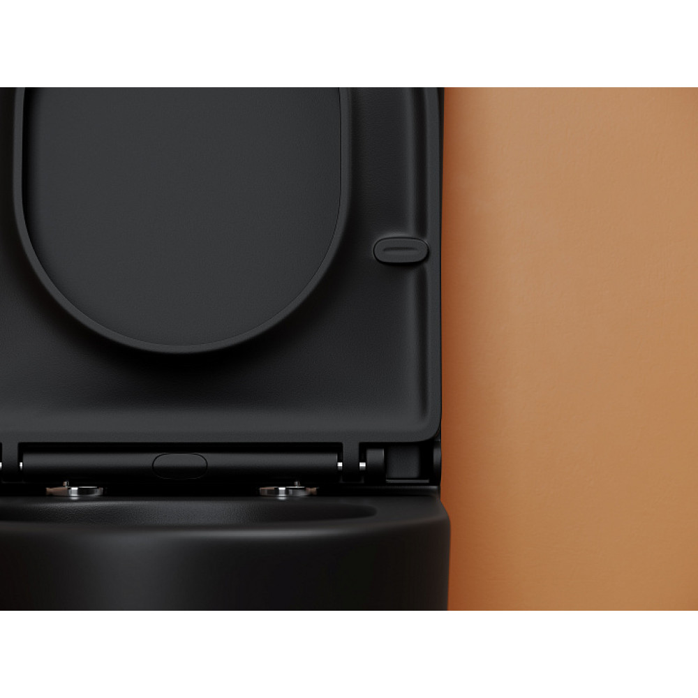 Напольный пристенный унитаз Metropol смыв Торнадо черный матовый CN4001TMB