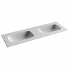 Раковина накладная мебельная CERAMICANOVA Grace прямоугольная 1410x457x137 с двумя чашами без отверстий под смеситель цвет белый CN7022wx
