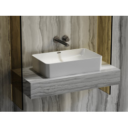 Умывальник чаша накладная прямоугольная со сливом переливом Element 605x385x140мм
