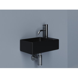 Умывальник подвесной прямоугольный (чаша слева, отверстие под смеситель справа) цвет черный матовый Element 395x220x125мм