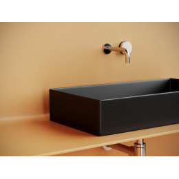 Раковина накладная прямоугольная 701x361x130, цвет черный матовый