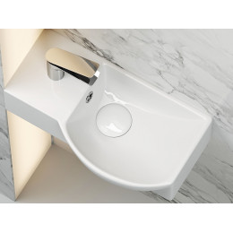 Умывальник подвесной прямоугольный  с крепежом (чаша справа, отверстие под смеситель слева) Element 400x220x120мм