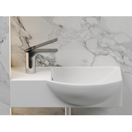 Умывальник подвесной прямоугольный  с крепежом (чаша справа, отверстие под смеситель слева) Element 400x220x120мм