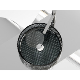 Умывальник чаша накладная круглая (цвет черный) Cristal 360x360x112мм