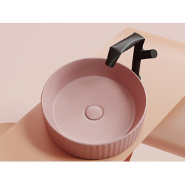 Умывальник чаша накладная круглая (цвет Розовый Матовый) Element 360x360x115мм