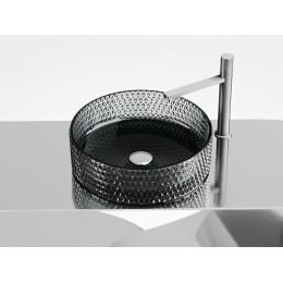 Умывальник чаша накладная круглая (цвет черный) Cristal 360x360x112мм