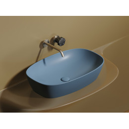 Умывальник чаша накладная овальная (цвет Голубой Матовый) Element 600x380x138мм