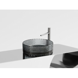 Умывальник чаша накладная круглая (цвет черный) Cristal 360x360x112мм