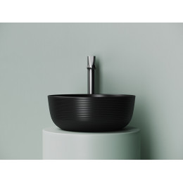 Раковина накладная круглая 356x356x135, цвет черный матовый