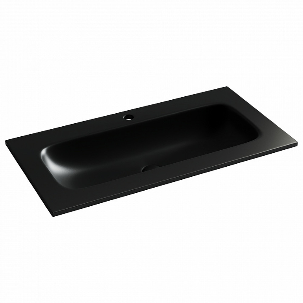 Раковина накладная мебельная CERAMICANOVA Grace прямоугольная 910x457x137 с отверстием под смеситель цвет черный матовый CN7019MB