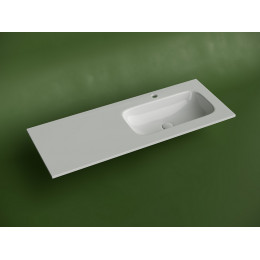 Раковина накладная мебельная CERAMICANOVA Grace прямоугольная 1210x457x137 с чашей справа и отверстием под смеситель цвет белый CN7021