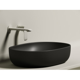 Умывальник чаша накладная овальная (цвет Черный Матовый) Element 600x415x135мм