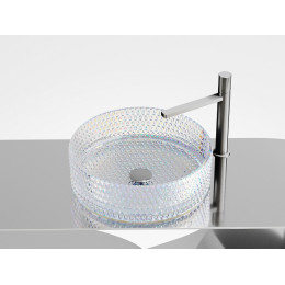 Умывальник чаша накладная круглая (цвет неон) Cristal 360x360x112мм