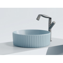 Умывальник чаша накладная круглая (цвет Голубой Матовый) Element 360x360x115мм