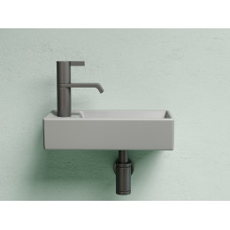 Умывальник подвесной прямоугольный (чаша справа, отверстие под смеситель слева) цвет антрацит матовый Element 407x217x100