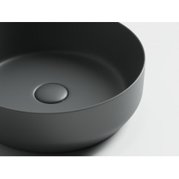 Умывальник чаша накладная круглая (цвет Темный Антрацит Матовый) Element 390x390x120мм