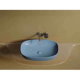 Умывальник чаша накладная овальная (цвет Голубой Матовый) Element 600x380x138мм