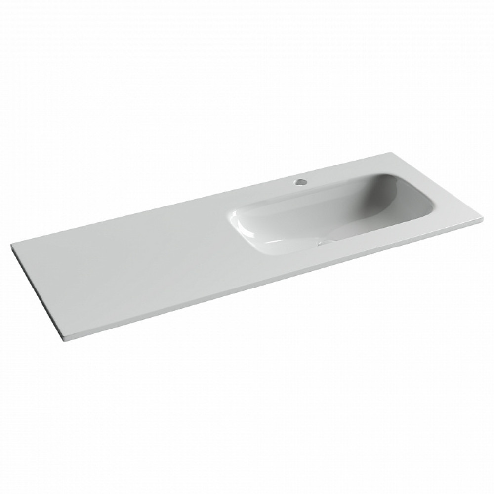 Раковина накладная мебельная CERAMICANOVA Grace прямоугольная 1210x457x137 с чашей справа и отверстием под смеситель цвет белый CN7021